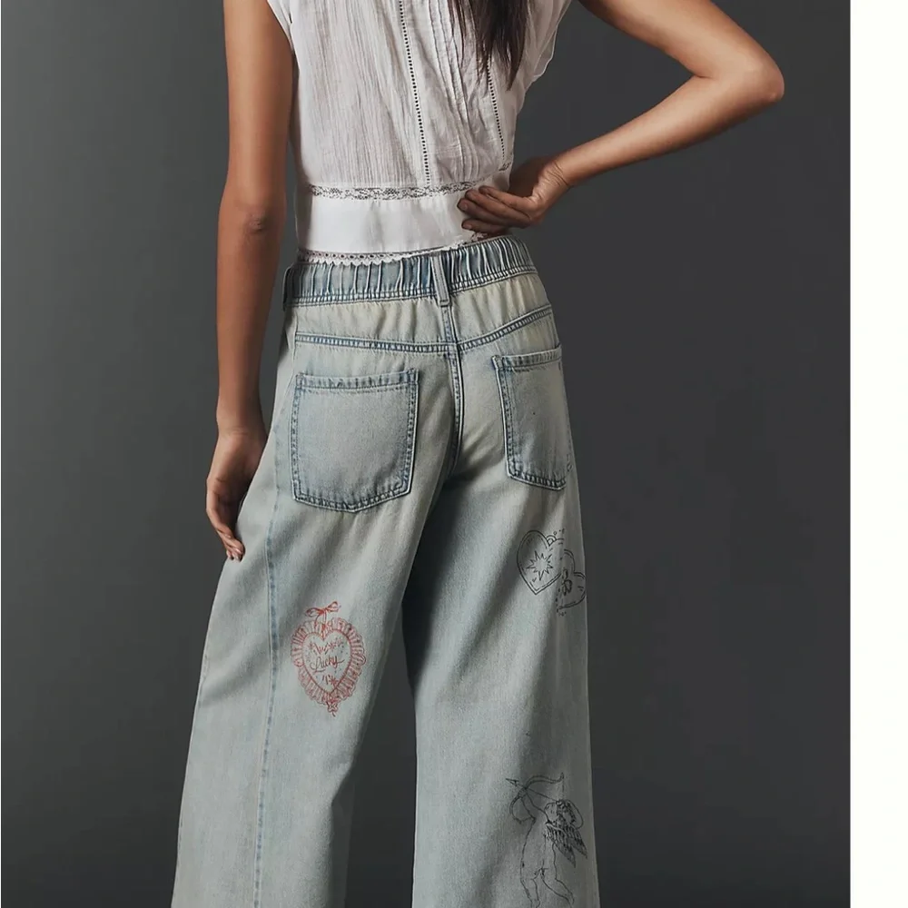 Anthropologie Light Blue Artistic Straight Leg Jeans - Picture 5 of 7